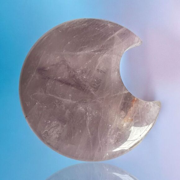 Amethyst Crystal Crescent Moon Carving Meditation Stone - Picture 1 of 9